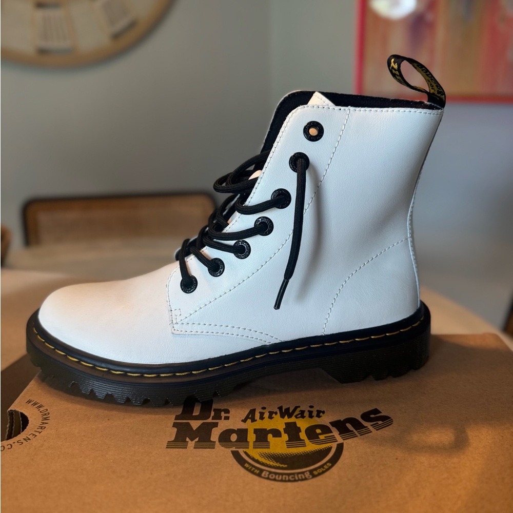 Dr. Martens White Luana Combat Boots
